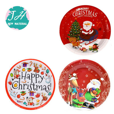 Elegant Christmas Disposable Paper Plates Set Multicolor