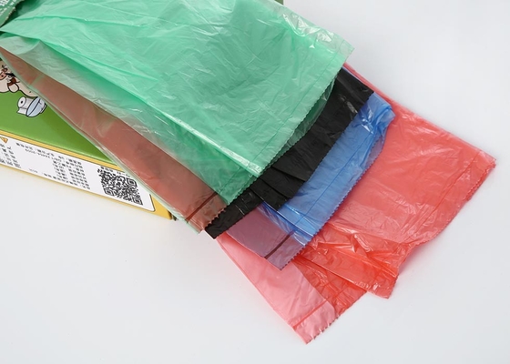 Colorful HDPE Drawstring Trash Garbage Bags In Rolls