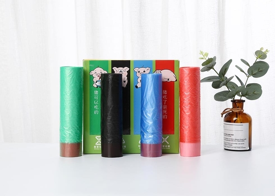 Colorful HDPE Drawstring Trash Garbage Bags In Rolls