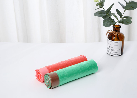 Colorful HDPE Drawstring Trash Garbage Bags In Rolls